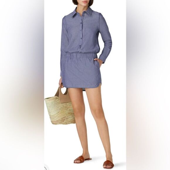 Thakoon Collective Chambray Shirt Collar Romper Size 0 - Picture 1 of 7